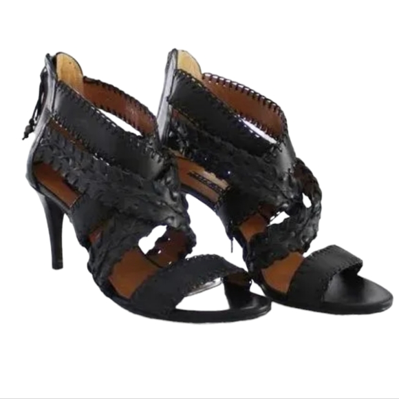 💕HP💕Ralph Lauren Purple Label Ardina Black Leather Heels💕Size 10 - Picture 3 of 10